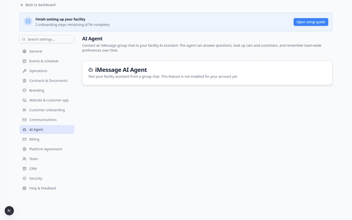 Team memory section on AI Agent settings showing saved facts and an Add fact field