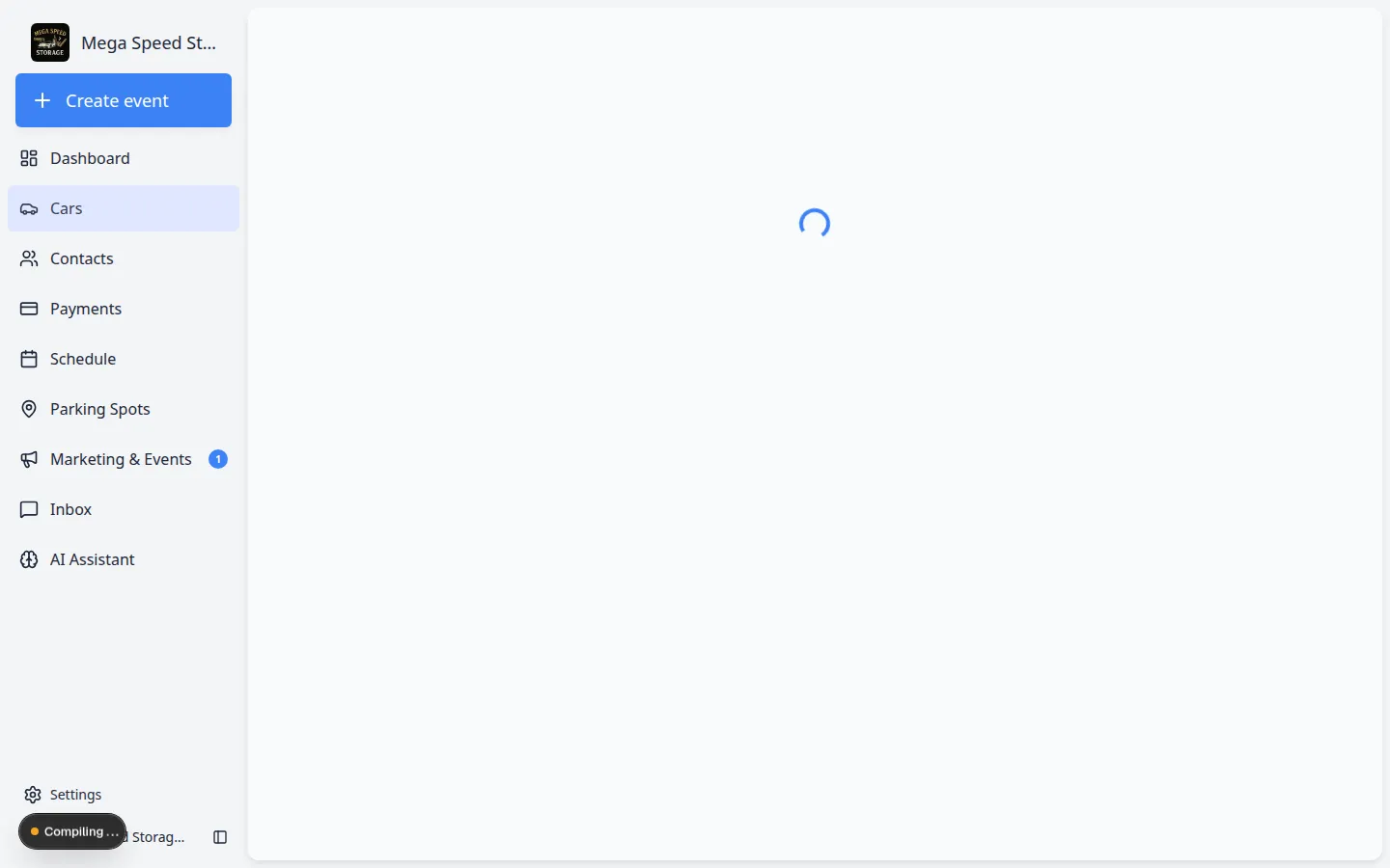 Car detail page showing Activity Feed with event rows and Notes section below