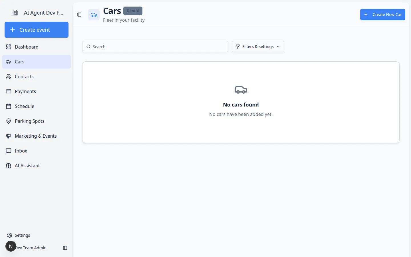 Cars table with Inline edit turned on so fields can be updated directly in the list