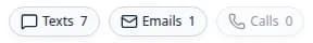 Inbox conversation with the Emails filter selected showing only email messages in the timeline